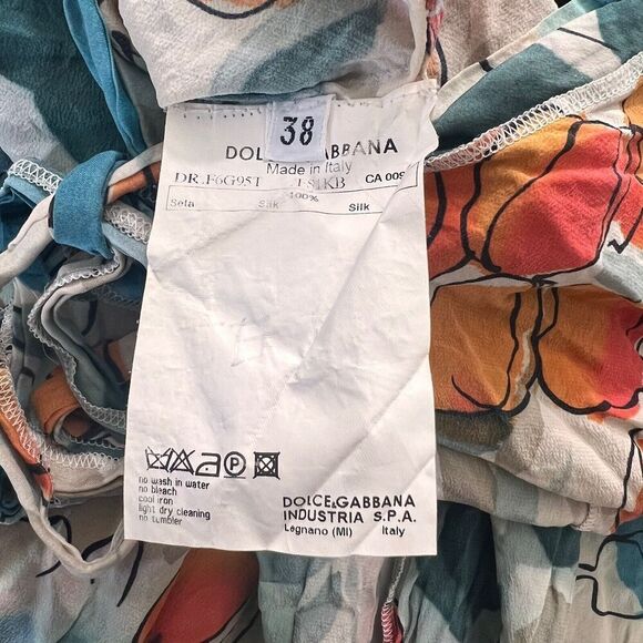 Dolce & Gabbana Jumpsuit Women’s 6 Silk Wide Leg Majolica Water Color Print - Picture 5 of 10